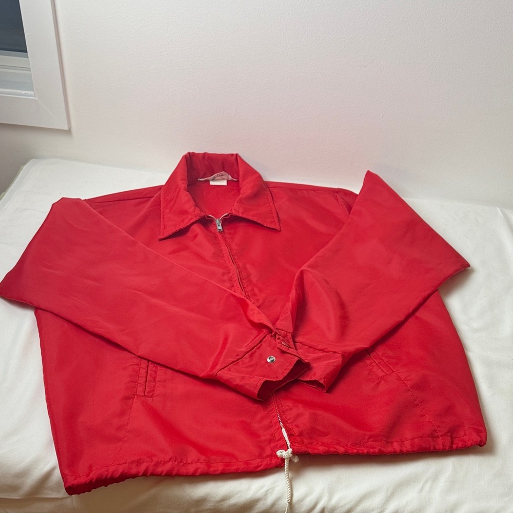 Men's Red Windbreaker Jacket - Picture 4 of 8